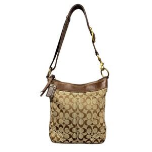 Coach Messenger Crossbody & Shoulder Bag Monogram Brown Leather & Canvas Y2K Veg